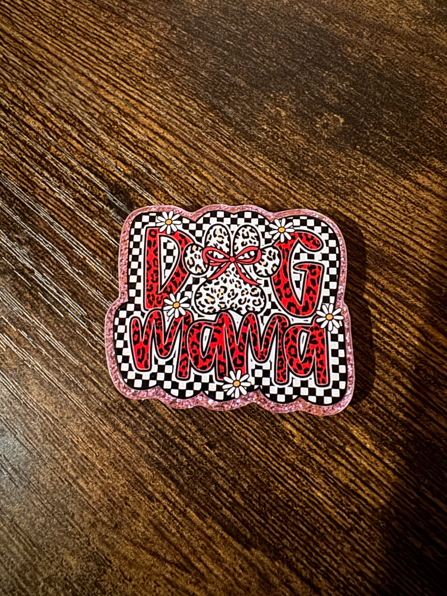 Checkered Dog Mama Magnet