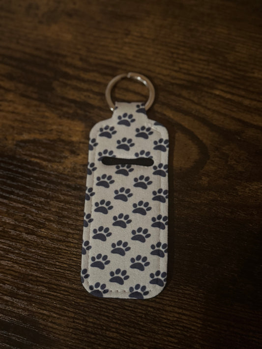 Dark Blue Dog Print Chapstick Holder