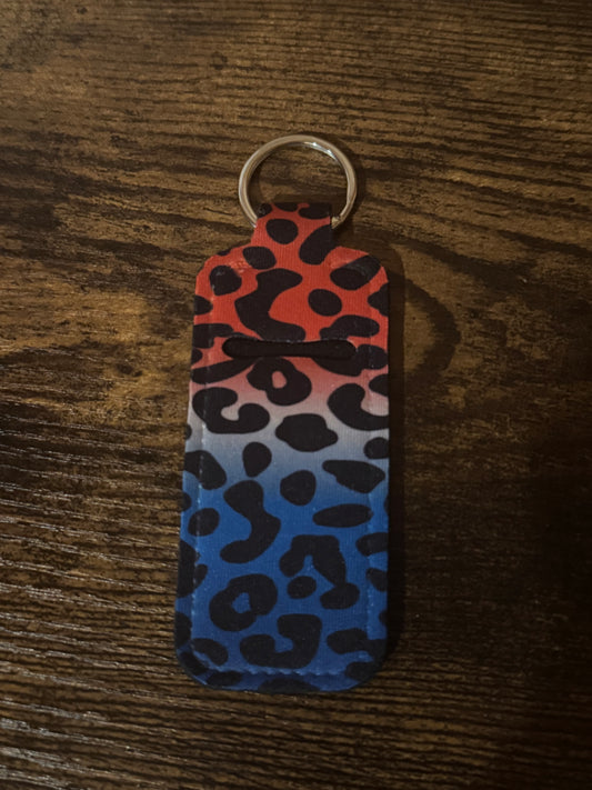 Patriotic Leopard Chapstick Holder