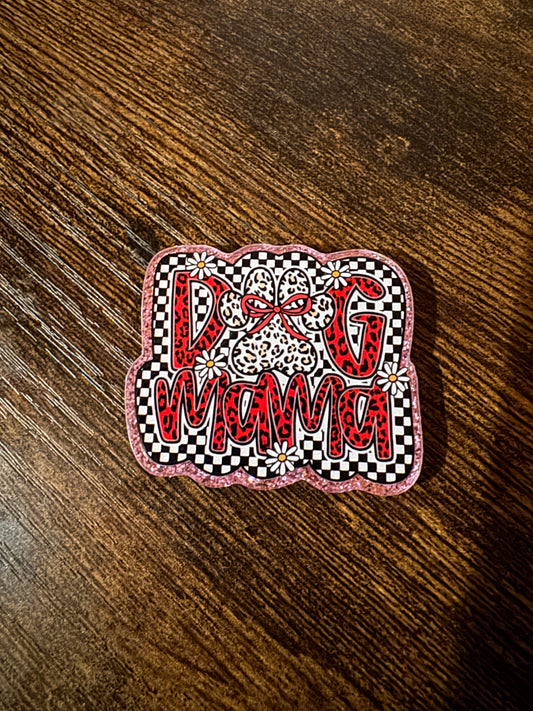 Checkered Dog Mama Magnet