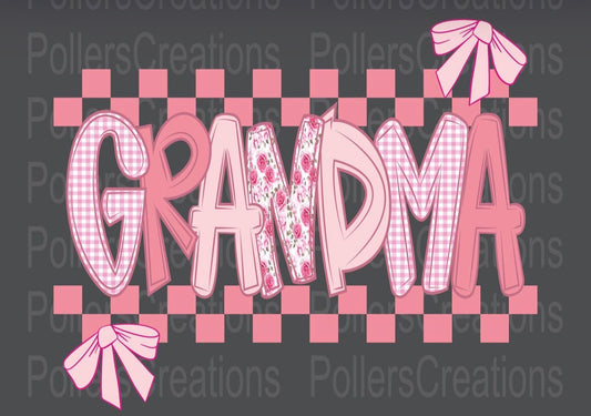 Grandma pink bow t-shirt
