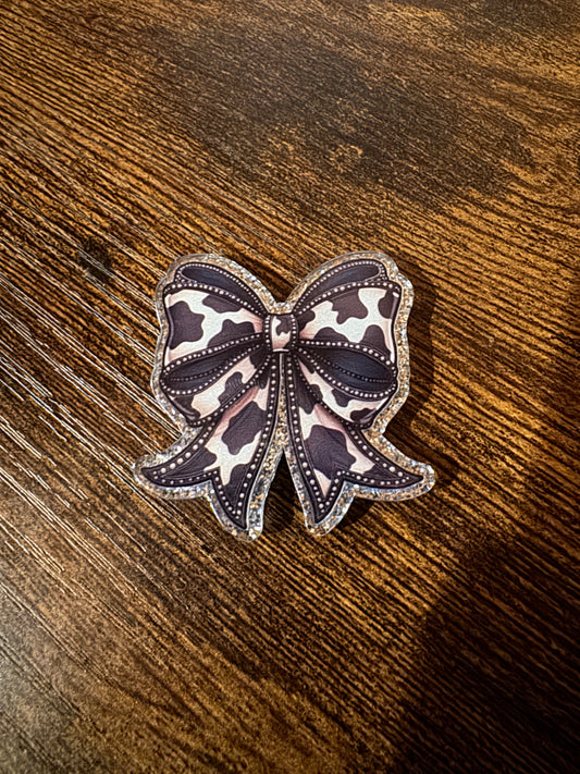 Cow print Bow Magnet