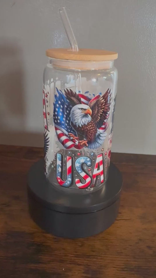 Patriotic Glass Cup